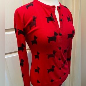 Red and Black Scottie Dog Cardigan